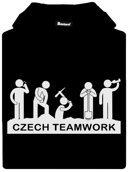 Czech Teamwork pánska mikina klokanka Black