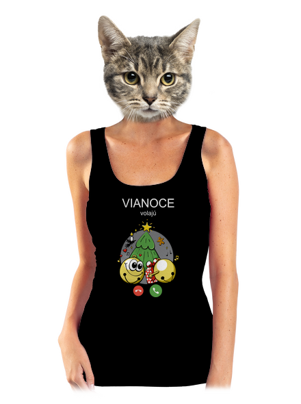 Vianoce volajú dámske tielko klasické Black