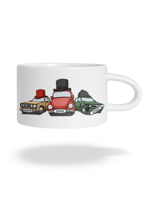 Traja veteráni hrnček makronka White