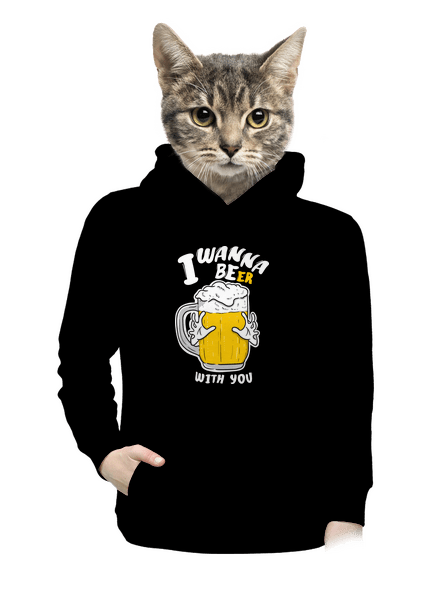 I wanna beer dámska mikina klokanka Black