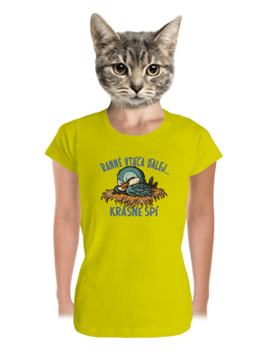 Ranné vtáča spí dámske tričko prémium Lemon