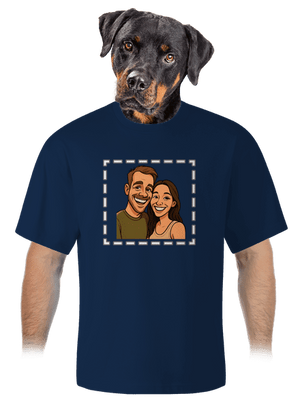 Karikatúra z vlastnej fotky unisex tričko oversized Midnight Blue