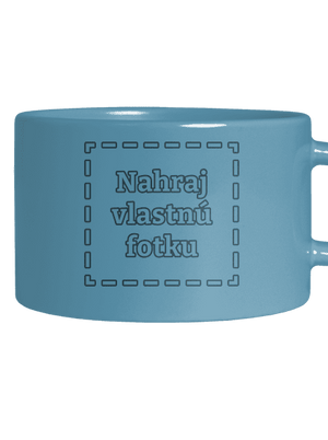 Vlastná potlač hrnček makronka Blue Macaron