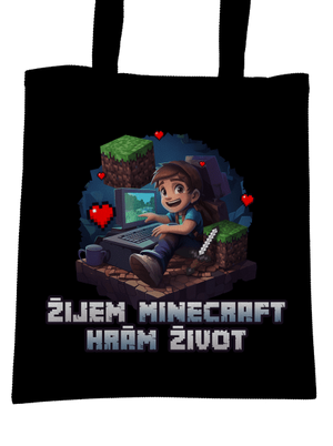 Žijem Minecraft taška Black