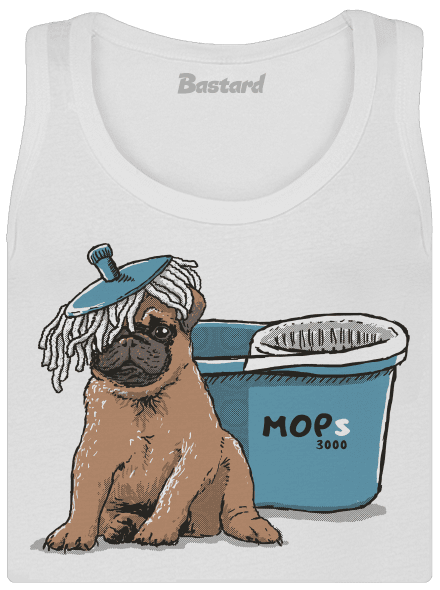 Mops dámske tielko klasické White