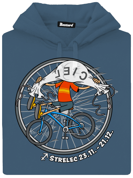 Cyklistický horoskop: Strelec dámska mikina klokanka Denim