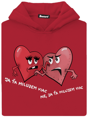 Srdiečka detská mikina klokanka Fire Red