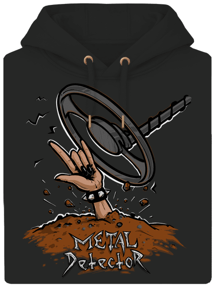 Metal detector unisex mikina premium Dark Black