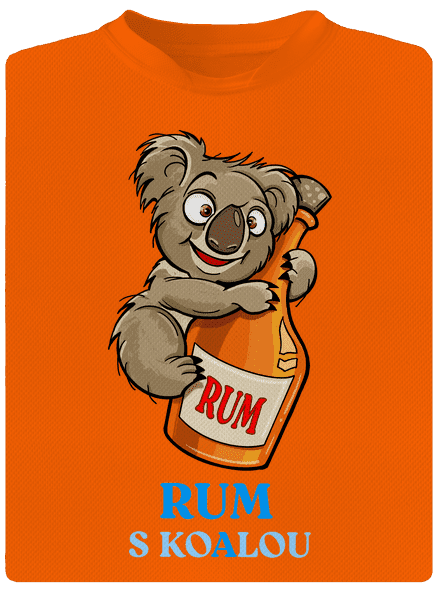 Rum s koalou pánske športové tričko Neon Orange