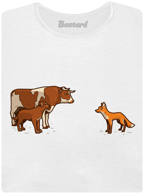 Vůl, pes a vulpes dámske tričko s lemom White