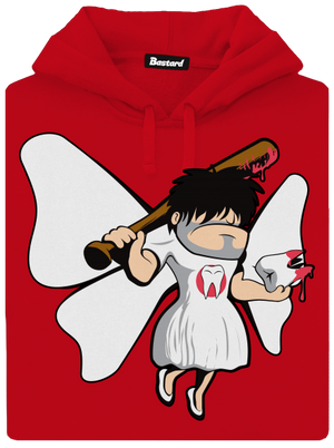 Zúbková víla pánska mikina klokanka Red