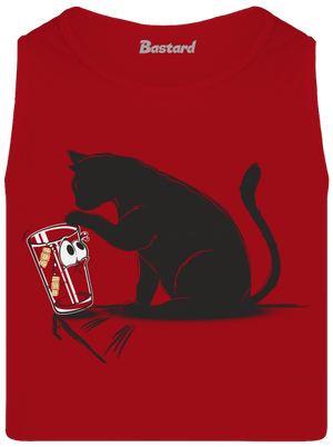 Mačka a pohár pánske tielko Red
