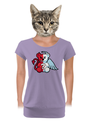 Anjel vs. diabol dámske tričko s lemom Lavender