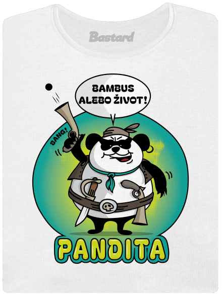 Pandita dámske tričko s lemom White