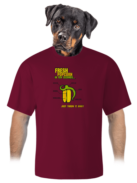 Popcorn grenade unisex tričko oversized Garnet
