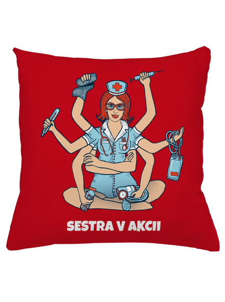 Sestra v akcii vankúš Red