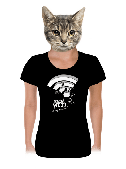 Padá wi-fi dámske tričko Black