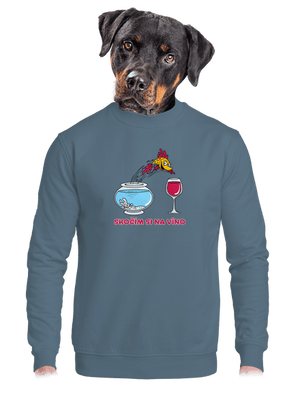 Skočím si na víno unisex mikina bez kapucne Nordic Blue