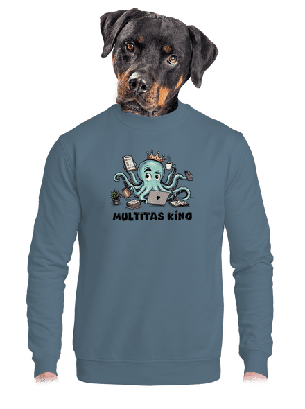 Multitas king unisex mikina bez kapucne Nordic Blue