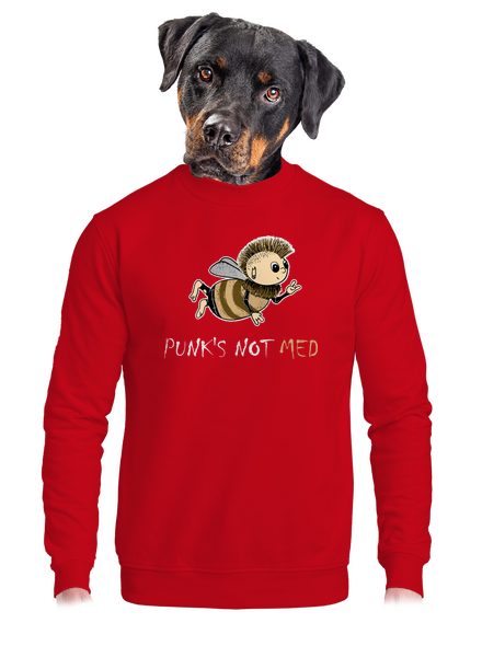 Punks Not Med unisex mikina bez kapucne Red