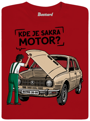 Kde je motor? pánske dlhý rukáv Red