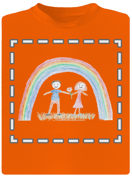 Detské kresby - Nahraj vlastnú pánske športové tričko Neon Orange