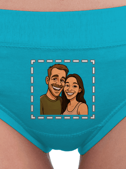 Karikatúra z vlastnej fotky dámske nohavičky Turquoise