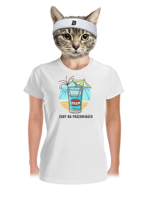 Zuby na prázdninách dámske športové tričko White