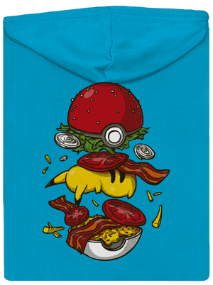 Pokémon burger dámska mikina na zips Blue Atol