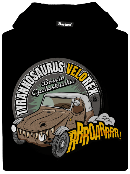 Tyrannosaurus Velorex detská mikina klokanka Black