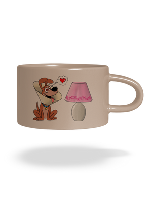 Zamilovaný pes hrnček makronka Brown Macaron