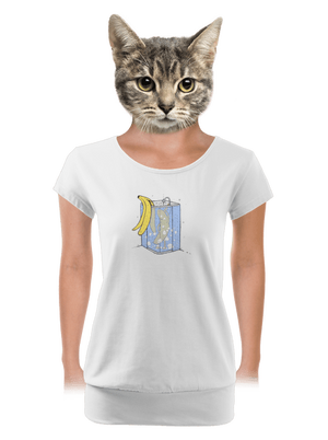 Banán v sprche dámske tričko s lemom White