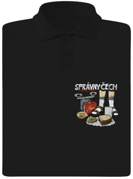 Správny Čech pánska polokošeľa Black