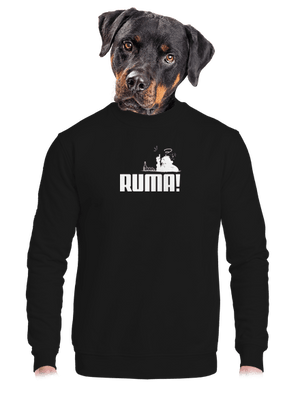 Ruma unisex mikina bez kapucne Black