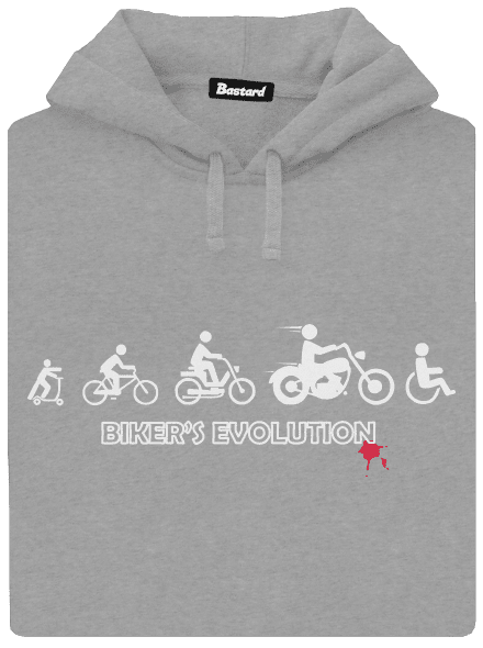 Biker’s Evolution pánska mikina klokanka Light Melange