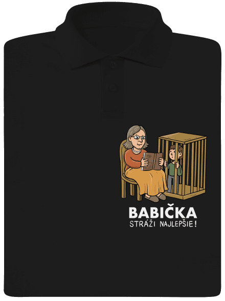 Babička stráži najlepšie pánska polokošeľa Black