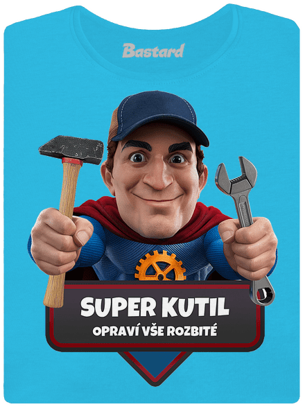 Super otec dámske tričko s lemom Blue Atol