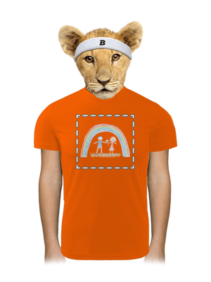 Detské kresby - Nahraj vlastnú detské športové tričko Neon Orange