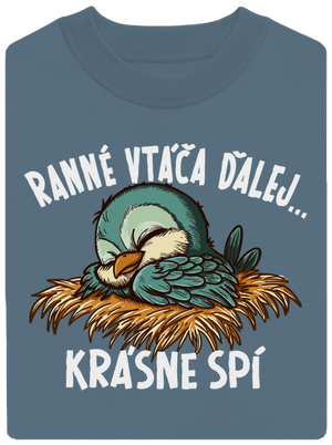 Ranné vtáča spí unisex mikina bez kapucne Nordic Blue