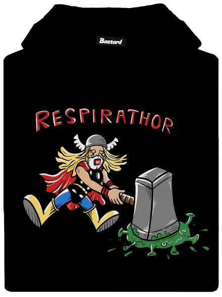 Respirathor pánska mikina klokanka Black