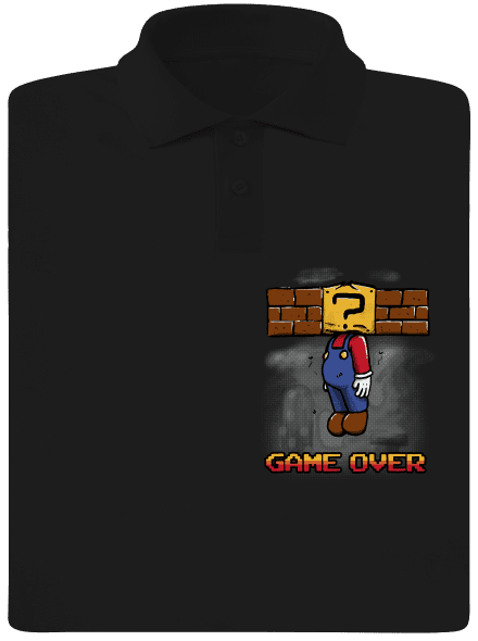 Game Over pánska polokošeľa Black