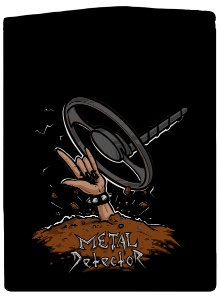 Metal detector pánska mikina na zips Black