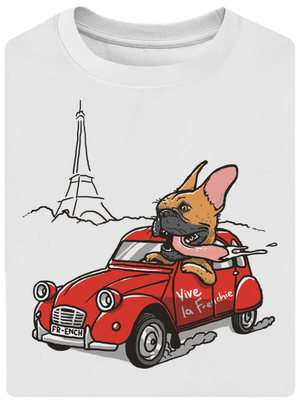 Francúzsky buldoček unisex tričko oversized White