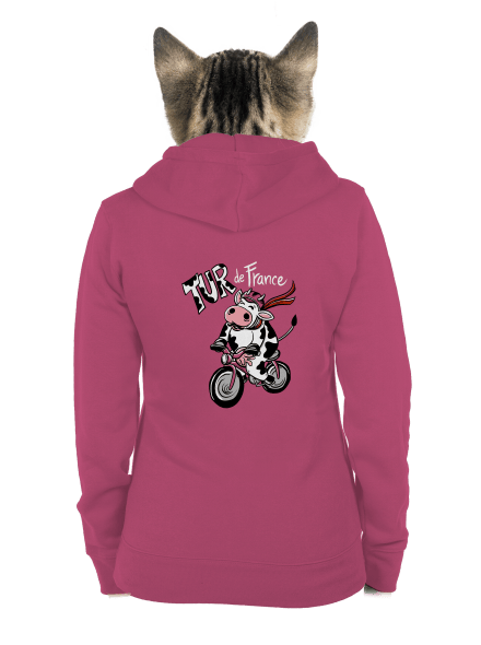 Tur de France dámska mikina na zips Magenta