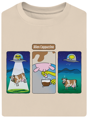 Alien Cappuccino unisex tričko oversized Almond