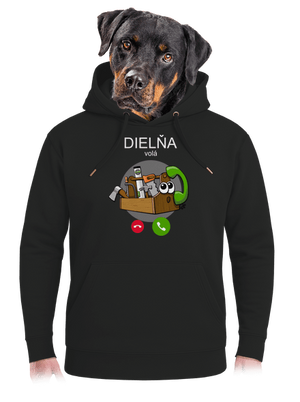 Dielňa volá unisex mikina premium Dark Black