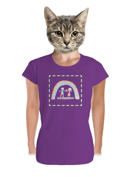 Detské kresby - Nahraj vlastnú dámske tričko prémium Purple