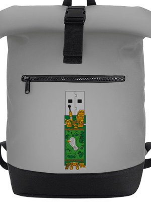 USB city batoh Grey Marl