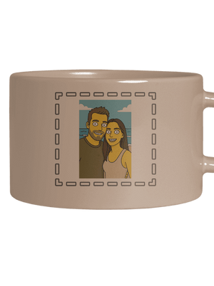 Simpsonovi z vlastnej fotky hrnček makronka Brown Macaron