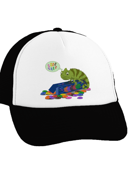 Zmätený chameleón šiltovka truckerka Black cap